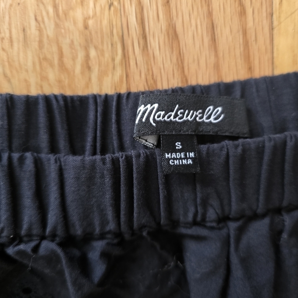 Madewell Black Eyelet Off-Shoulder Top - Picture 3 of 4